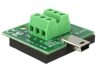 Delock Adapter Mini USB male Terminal Block 6 Pin