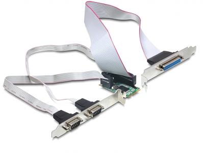 Delock MiniPCIe IO PCIe full size 2 x serial RS-232, 1 x parallel