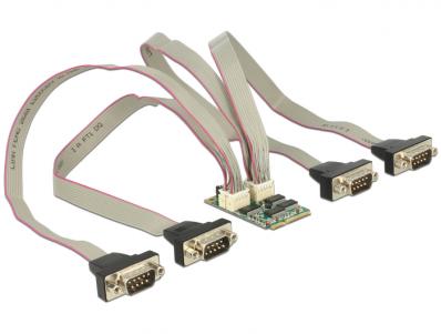 Delock Module MiniPCIe IO PCIe full size 4 x Serial RS-232 with Voltage supply