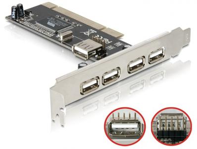 Delock PCI Card USB 2.0 4 + 1