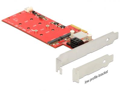 Delock PCI Express Card Hybrid 2 x internal M.2 NGFF + 2 x SATA 6 Gbs with RAID â Low Profile Form Factor
