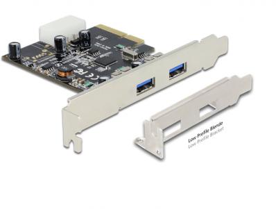 Delock PCI Express x4 Card 2 x external SuperSpeed USB 10 Gbps (USB 3.1, Gen 2) type A female