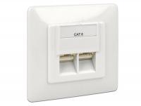 Delock Modular Wall Outlet flush mount 2 Port Cat.6 LSA