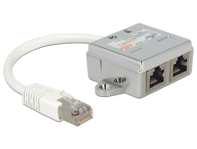 Delock RJ45 Port Doubler 1 RJ45 male 2 RJ45 female (1x Ethernet, 1x ISDN)