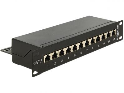 Delock 10 Patch Panel 12 Port Cat.6 black