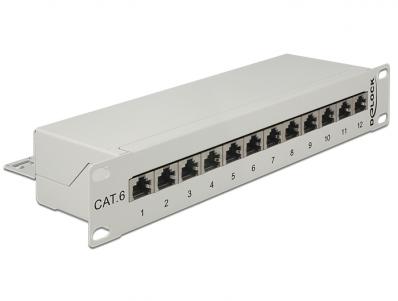 Delock 10 Patch Panel 12 Port Cat.6 grey