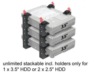 Delock Holder for 2.5 or 3.5 HDDs stackable