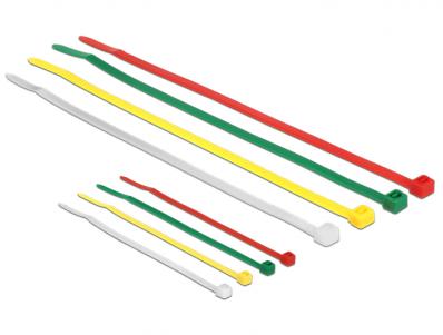 Delock Cable ties coloured L 100 x W 2.5 mm + L 200 x W 3.6 mm 200 pieces
