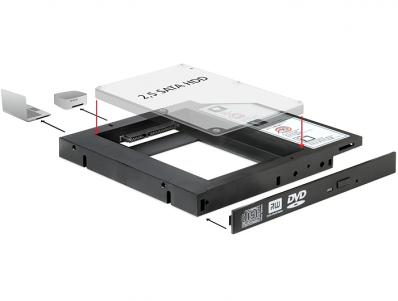 Delock Slim SATA 5.25 Installation Frame for 1 x 2.5 SATA HDD up to 12.5 mm