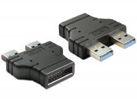 Delock Adapter USB 3.0 pin header male 2 x USB 3.0-A male â parallel