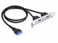 Delock Slot bracket USB 3.0 pin header 19 pin internal 2 x USB 3.0-A external