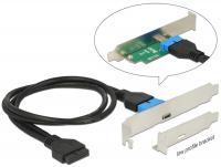 Delock Slot Bracket 19 Pin USB 3.0 Pin Header 1 x USB Typ-Câ¢ female Low Profile Form Factor