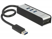 Delock USB 3.0 External Hub 3 port + 1 slot SD Card Reader