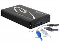 Delock 2.5 External Enclosure SATA HDD Multiport USB 3.0 + eSATAp (up to 15 mm HDD)