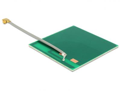 Delock WLAN Antenna MHFU.FL-LP-068 Compatible Plug 802.11 bgn 2 dBi 50 mm PCB Internal Self Adhesive