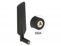 Delock LTE Antenna SMA 0.5 ~ 3 dBi Omnidirectional Rotatable With Flexible Joint Black