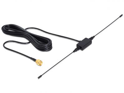 Delock ISM 433 MHz Antenna SMA 2.5 dBi Omnidirectional Fixed Black Adhesive Mounting