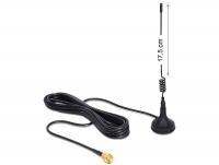 Delock GSM UMTS Antenna SMA 3 dBi Omnidirectional With Magnetical Stand Fixed Black