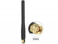 Delock ISM 433 MHz Antenna SMA 2.5 dBi Omnidirectional Flexible Rubber Black