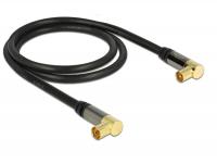 Delock Antenna Cable IEC Plug Angled IEC Jack Angled RG-6U 1 m black