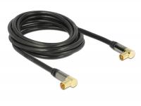 Delock Antenna Cable IEC Plug Angled IEC Jack Angled RG-6U 3 m black
