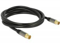Delock Antenna Cable IEC Plug IEC Jack RG-6U 2 m black