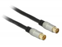 Delock Antenna Cable IEC Plug IEC Jack RG-6U quad shield 3 m black Premium