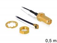 Delock Antenna cable SMA Jack Bulkhead MHFU.FL-LP-088 compatible plug 500 mm 1.37