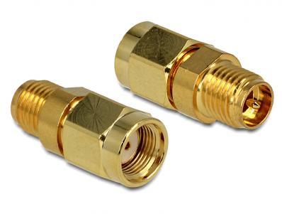 Delock Adapter RP-SMA Plug metric thread RP-SMA Jack