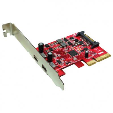 ROLINE PCI-Express x4 Adapter, 2x Ports Type C USB3.1