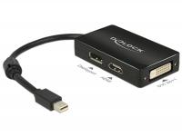 Adapterkabel mini DisplayPort 1.1 Stecker 1 x DisplayPort + 1 x HDMI + 1 x DVI 24+1 schwarz Delock