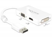 Adapterkabel DisplayPort 1.1 Stecker 1 x VGA + 1 x HDMI + 1 x DVI 24+1 weiÃ Delock