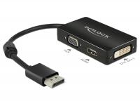 Adapterkabel DisplayPort 1.1 Stecker 1 x VGA + 1 x HDMI + 1 x DVI 24+1 schwarz Delock