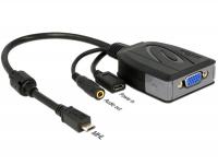 Delock Adapter MHL 2.0 Micro USB male VGA female + USB Micro- female + Stereo jack female