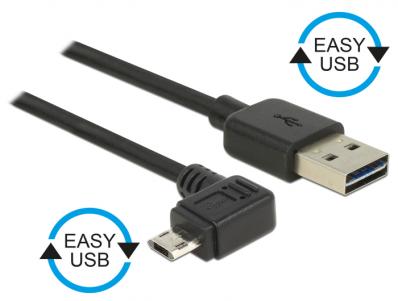 Kabel EASY USB 2.0-A EASY Micro-B linksrechts gewinkelt SteckerStecker 2m Delock