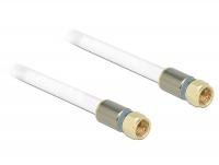 Delock Antenna cable F Plug F Plug RG-6U quad shield 1 m White Premium