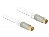 Delock Antenna Cable IEC Plug IEC Jack RG-6U Quad Shield 1 m White Premium