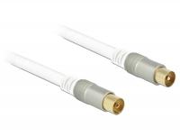 Delock Antenna Cable IEC Plug IEC Jack RG-6U Quad Shield 3 m White Premium