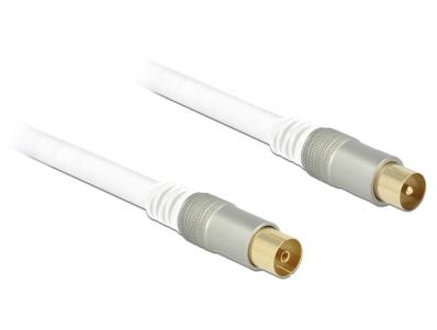 Delock Antenna Cable IEC Plug IEC Jack RG-6U Quad Shield 7.5 m White Premium