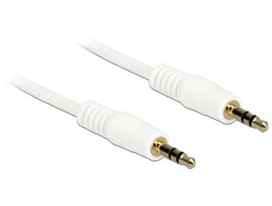 Delock Stereo Jack Cable 3.5 mm 3 pin male male 0.5 m white