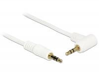 Delock Stereo Jack Cable 3.5 mm 3 pin male male angled 0.5 m white