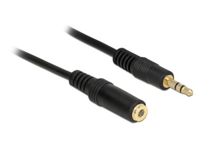 Delock Stereo Jack Extension Cable 3.5 mm 3 pin male female 0.5 m black