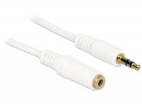 Delock Stereo Jack Extension Cable 3.5 mm 3 pin male female 0.5 m white
