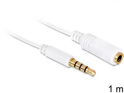 Delock Extension Cable Audio Stereo Jack 3.5 mm male female IPhone 4 pin 1 m