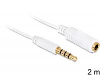 Delock Extension Cable Audio Stereo Jack 3.5 mm male female IPhone 4 pin 2 m