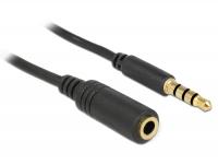 Delock Extension Cable Audio Stereo Jack 3.5 mm male female IPhone 4 pin 0,5 m