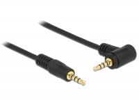 Delock Cable Stereo Jack 3.5 mm 4 pin male male angled 1 m black