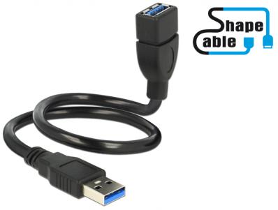 Delock Cable USB 3.0 A male USB 3.0 A female ShapeCable 0.35 m