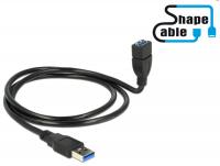 Delock Cable USB 3.0 A male USB 3.0 A female ShapeCable 1 m