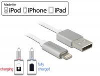 Delock USB data and power cable for iPhoneâ¢, iPadâ¢, iPodâ¢ 1 m white with LED indication